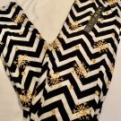 PLUS SIZE Black White Chevron Snowflake Leggings Fits Size 12-18 NWT