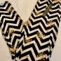 PLUS SIZE Black White Chevron Snowflake Leggings Fits Size 12-18 NWT
