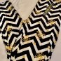PLUS SIZE Black White Chevron Snowflake Leggings Fits Size 12-18 NWT