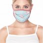 Floral Aqua Mint Mauve Reversible Double Layer Cotton Reusable Face Mask US