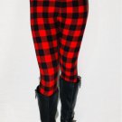 Extra Plus SIZE Red Fall Winter Buffalo Red Black Leggings Fits Sizes 16-20 NWT
