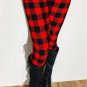 Extra Plus SIZE Red Fall Winter Buffalo Red Black Leggings Fits Sizes 16-20 NWT