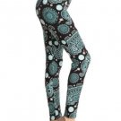 Plus Black Teal Elephant Leggings Fits Sizes 12-18