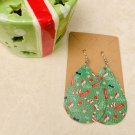 Grinch Faux Leather Candy Christmas Earrings