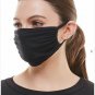 Face Mask SOLID BLACK Reusable Double Layer 2 FREE Pocket Filters US SELLER