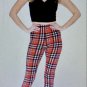 OS One Size Red Plaid Leggings Fits Sizes 2-10 NWT