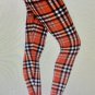 OS One Size Red Plaid Leggings Fits Sizes 2-10 NWT