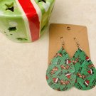 Grinch Faux Leather Dog Christmas Earrings