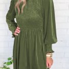 Moss Green Velvet Ruffle Dress Size Large