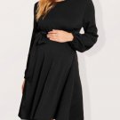 Solid Black Maternity Ling Sleeve Dress Size Medium