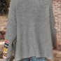 Gray Tribal Patch Raglan Sleeve High Neck Sweater Size Small