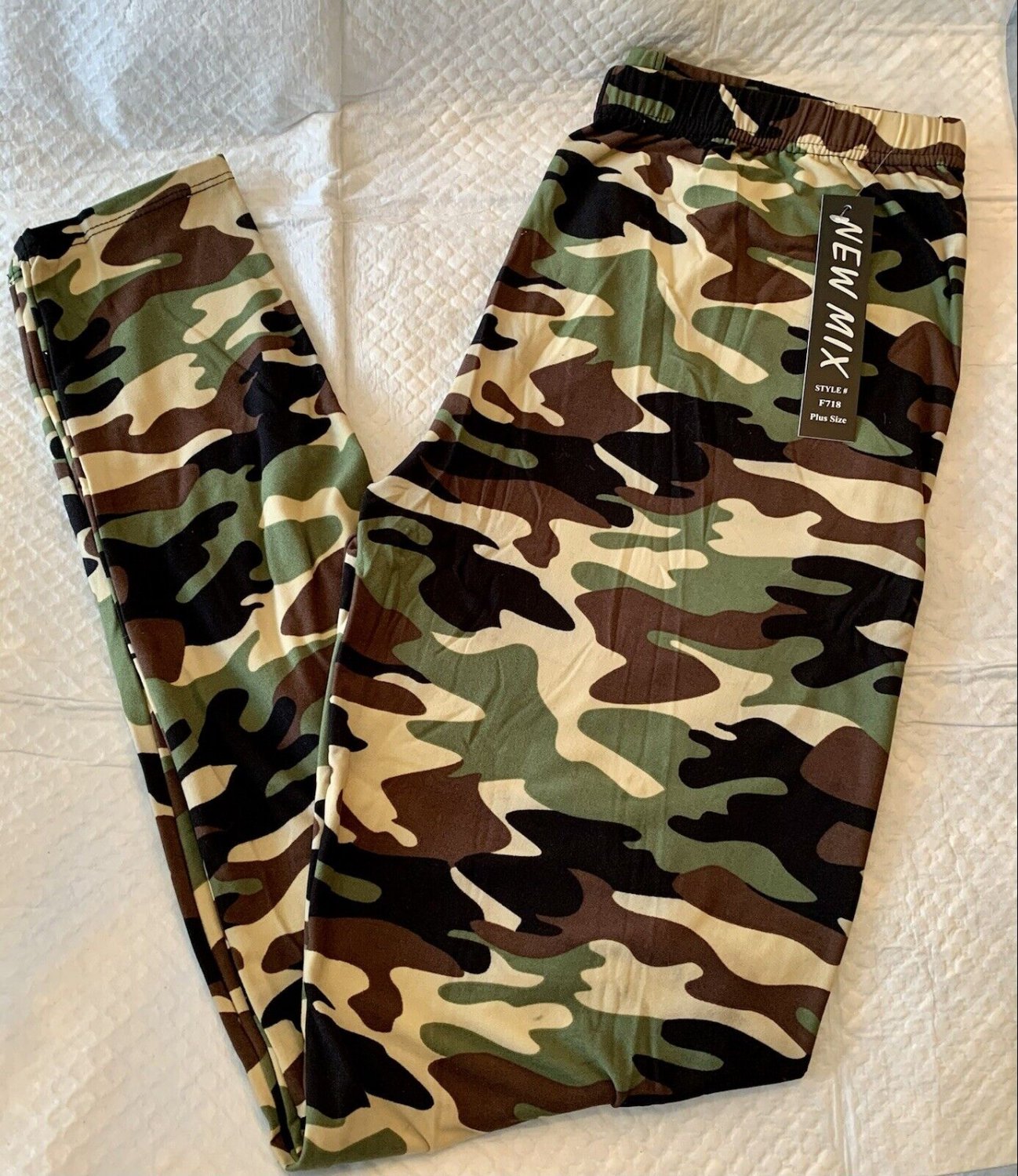 Plus Size Camo Green Brown Leggings Fits Sizes 12-18