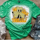 Go Luck Yourself Cute Shamrock Bleached Shirt