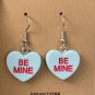 Candy Heart Valentine Conversation Starter Be Mine Blue Heart Earrings