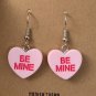 Candy Heart Valentine Conversation Starter Be Mine Pink Heart Earrings