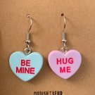 Candy Heart Valentine Conversation Starter Be Mine Hug Me Earrings
