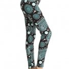 Plus Black Teal Elephant Leggings Fits Size 12-18 NWT