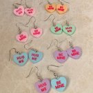 Candy Heart Valentine Conversation Starter Be Mine Peach Heart Earrings