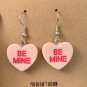 Candy Heart Valentine Conversation Starter Be Mine Peach Heart Earrings