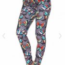 OS One Size Purple Grey Butterfly Leggings Fits Sizes 2-10