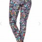 OS One Size Purple Grey Butterfly Leggings Fits Sizes 2-10