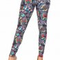 OS One Size Purple Grey Butterfly Leggings Fits Sizes 2-10