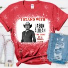 Try That In A Small Town I Stand With Aldean Bleached Heather Red Shirt