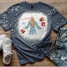It's A Love Story Football Unisex Heather Navy Bleached Shirt 2X