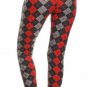 Plus Size Red Black Argyle Plaid Leggings Fits Sizes 12-18