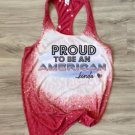 Proud To Be An American Kinda Heather Red Women's SLIM FIT Bleached Tank Top