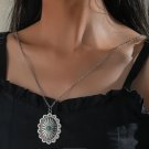 Western Style Oval Turquoise Pendant Necklace
