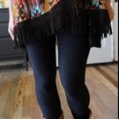 OS ONE SIZE SOLID BLACK Leggings Fits Sizes 2-10 NWT