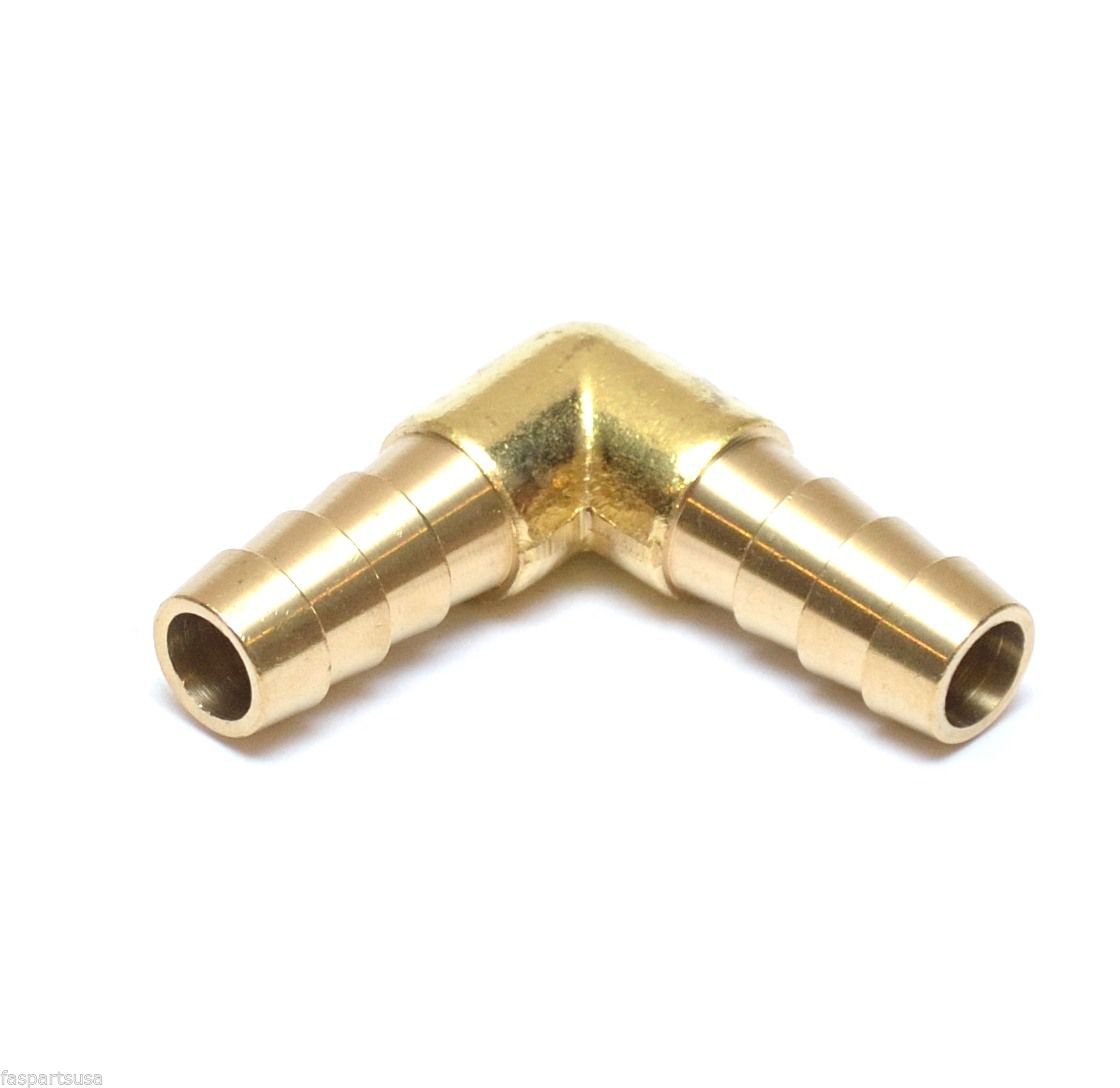 3/8 Hose Barb ID Elbow 90 Degree Brass Fitting Fuel, Air, Water, Gas, Oil