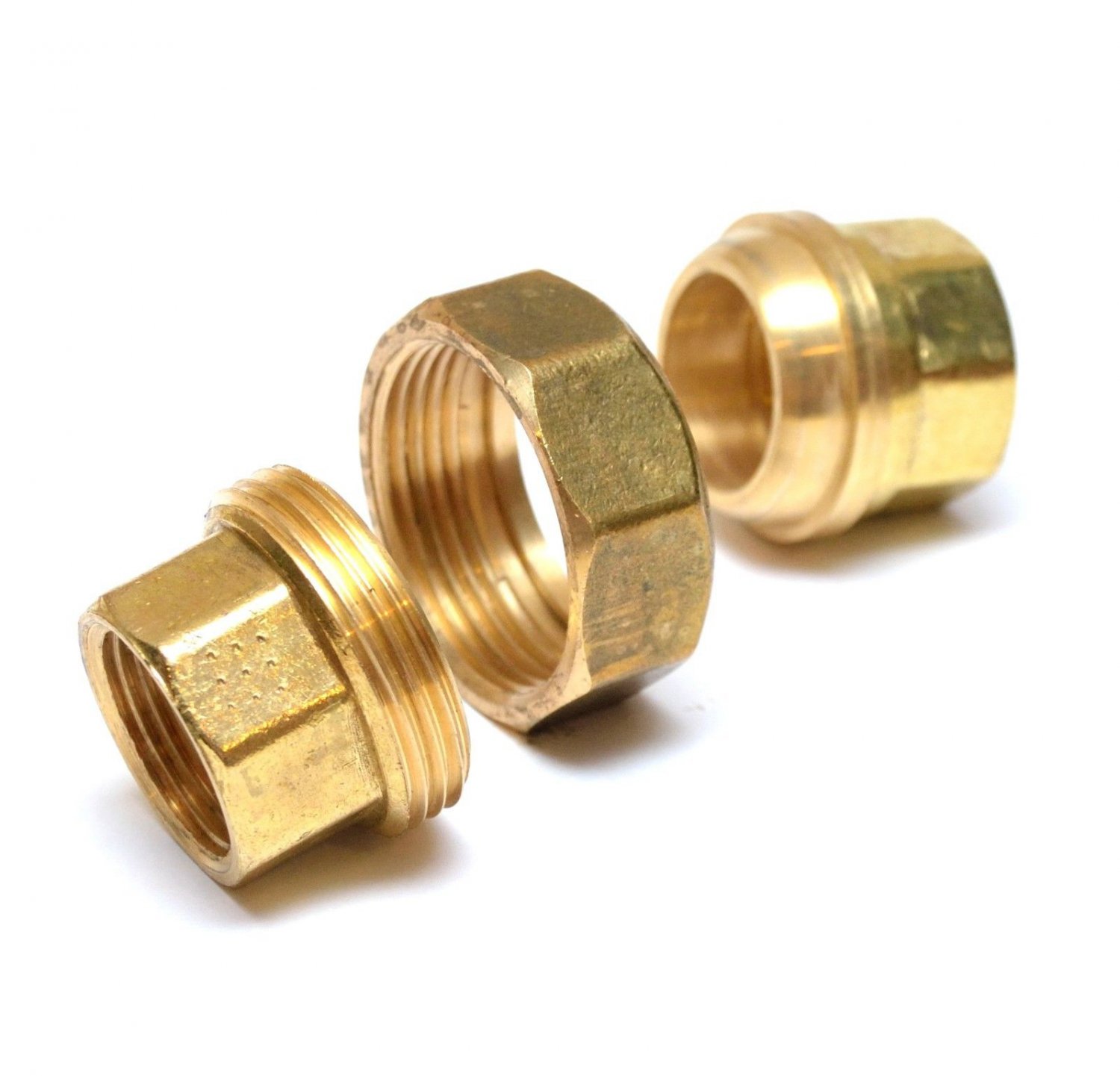 3/4 NPT Female Three Piece Union Pipe Coupling Joiner Adapter Brass Fitting