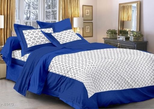 Cotton Double Bedsheet with 2 Pillow Covers