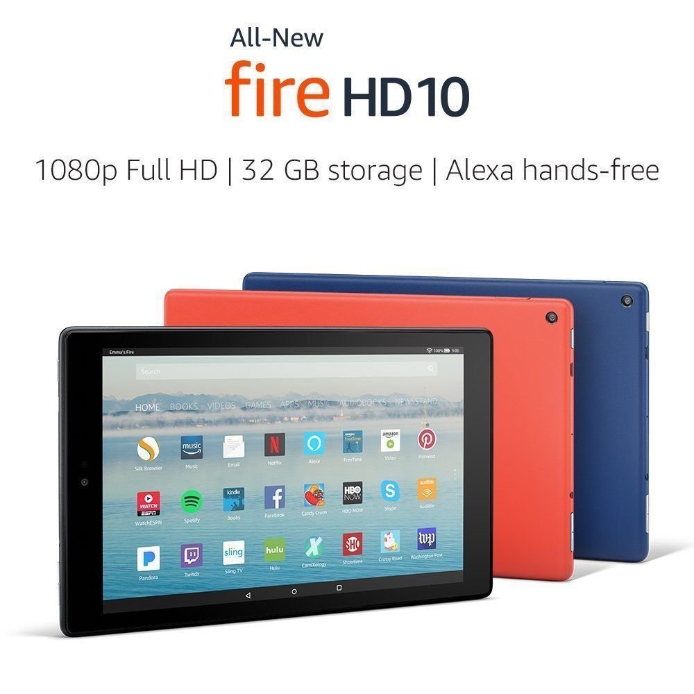 Bundle Amazon Kindle Fire HD 10 Tablet Full 1080p Display 32 GB - Black ...