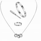 Unisex Men Womens Stainless Steel Fashion Love Bangle Bracelet with Screwdriver
