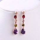 Womens gold plated genuine Austrian crystals Drop Dangle earrings