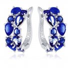 Womens gold plated genuine Austrian crystals hoop earrings