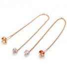 Womens gold plated AAA Cubic Zirconia Drop Dangle earrings