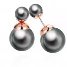 Womens Double Sided Simulated Pearl Stud Earrings