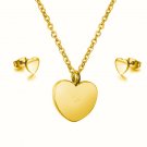 Womens  Stainless Steel Heart Earrings And Necklace and  Sets