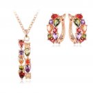 Women's Beautiful Genuine Austrian Crystal Necklace And Earrings Jewelry Sets