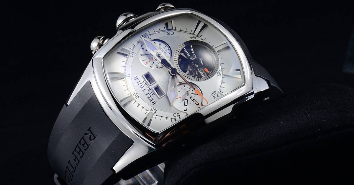 REEF TIGER Fashion Moonphase Completo Calendario Cinturino in Pelle Orologio Automatico per Uomo Luminoso Classico Orologio Meccanico RGA8215, Rga8218-pws, Cinturino