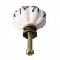 8pcs White & Blue Ceramic Porcelain Cabinet Knobs Drawer Pulls Painted Set 34mm