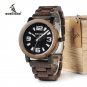 BOBO BIRD Wooden Metal Watch for Men with Big Number Quartz Wooden Box