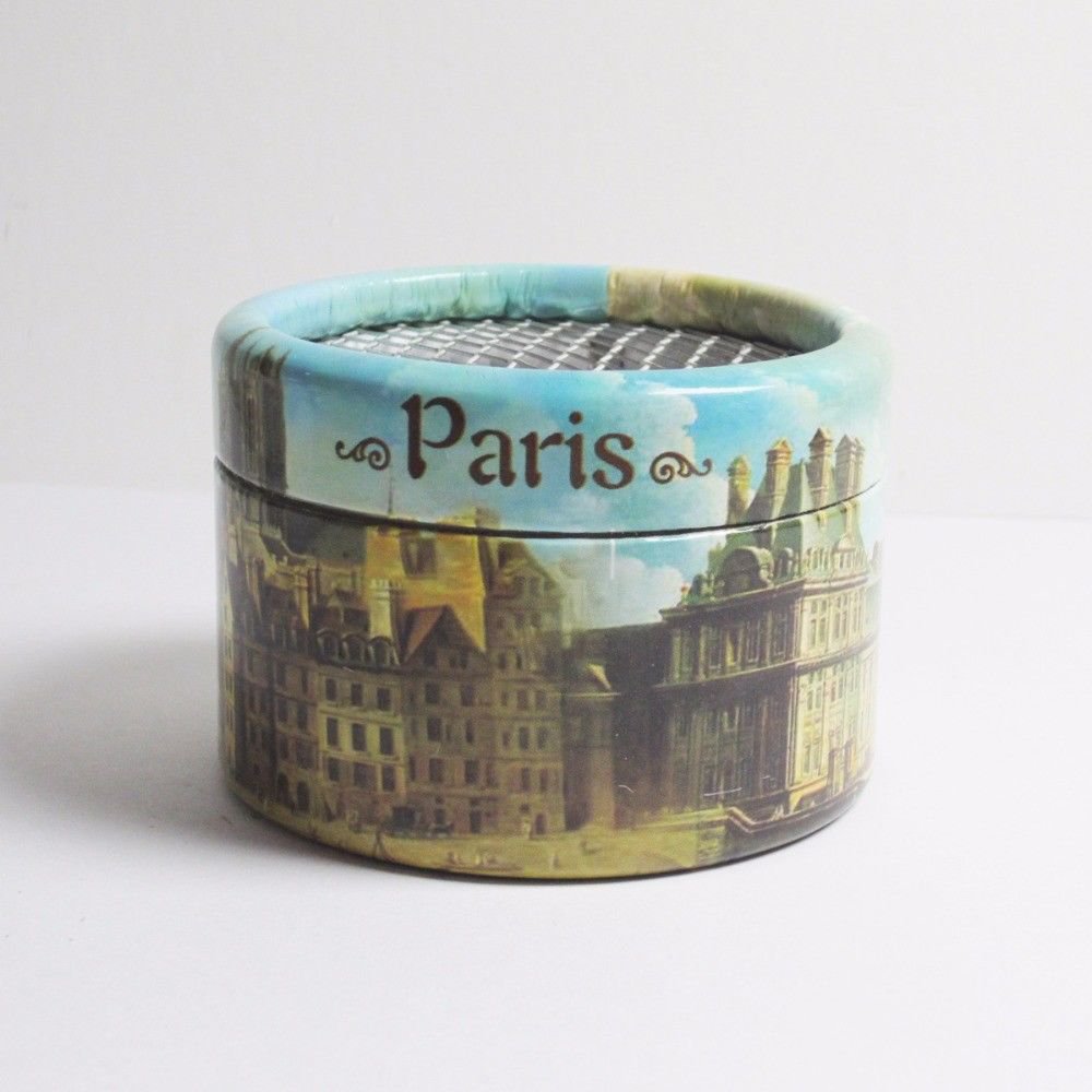 Paris Round Hand Crank Music Box "LA VIE EN ROSE" Song