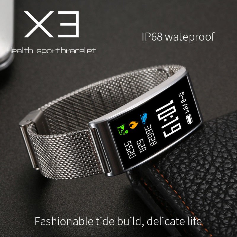 Fuster IP68 Waterproof Swimming Smart Bracelet IPS Touch GPS BP Metal  Silicone