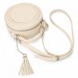 DAVID JONES Womens PU Circular Crossbody Knitting Round Messenger Zipper Bag