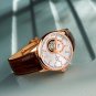 Reef Tiger Men Luxury Leather Watch Tourbilon Automatic Sapphire Crystal RGA1639